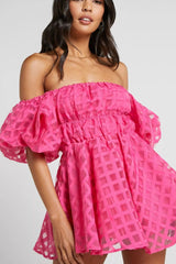 Pink Off-shoulder Dress
