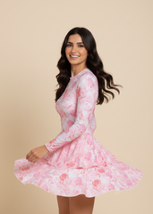 Pink Swim Dress With Full Coverage