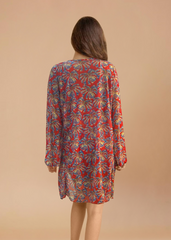 Red Printed Monokini with Shrug