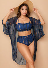 Blue Shibori Printed Bikini Set