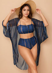 Blue Shibori Printed Bikini Set