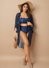 Blue Shibori Printed Bikini Set