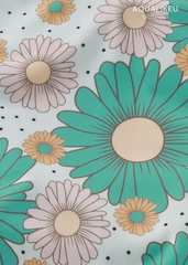 Girls Teal Printed One-Piece Bow Swimsuit