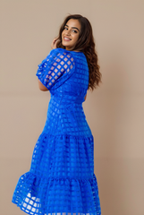 Blue Chequered Dress