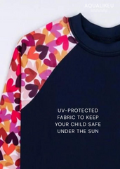 Girls Printed Long Sleeve Swim Set