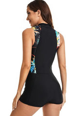 Black & Teal Swimwear with Shorts coverage