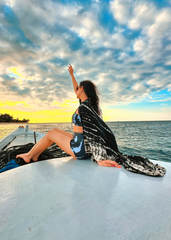 Black swimwear with coverup