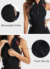 Black & Teal Swimwear with Shorts coverage