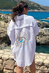 White Mystic Eye Oversize Shirt
