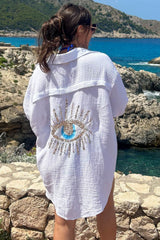 White Mystic Eye Oversize Shirt