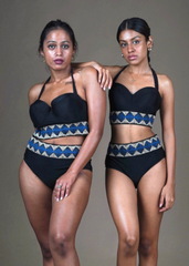 Black Bikini with Threaded Belt