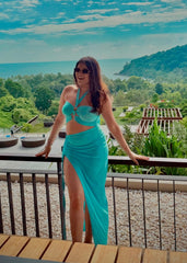 Blue High-slit Dress