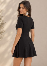 Black Swim Dress With Shorts