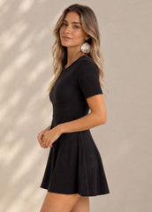 Black Swim Dress With Shorts