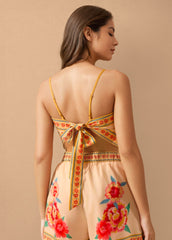 Beige Floral Printed Co-Ord Set