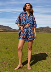 Blue Printed Coord Set with Pockets