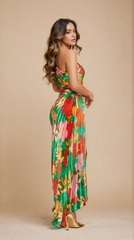 Floral Printed Pleated Dress