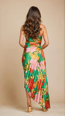 Floral Printed Pleated Dress