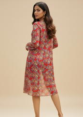 Red Printed Monokini with Shrug