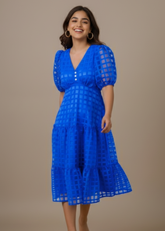 Blue Chequered Dress