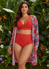 Red Bikini with a Shrug