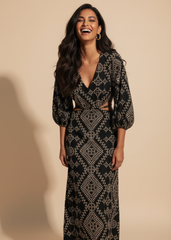Black Boho Full-length Dress