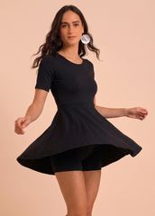 Black Swim Dress With Shorts
