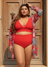 Red Bikini with a Shrug