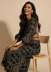 Black Boho Full-length Dress