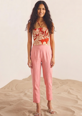 Pink Ankle Fit Cigarette Pants