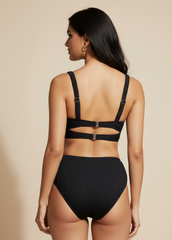 Black Bikini with Wavy Texture