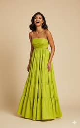Lime Tiered Maxi Dress