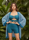 Teal Swimwear with Shrug