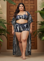 Black swimwear with coverup