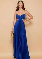 Blue Padded Maxi Dress