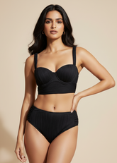 Black Bikini with Wavy Texture