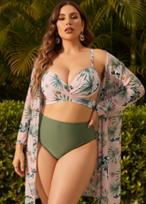 Sage Green 3-Piece Printed Bikini Set