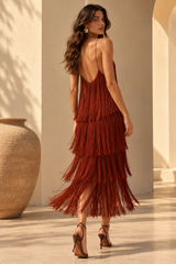 Maroon Tassel Dress