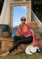 Pink & Black Printed Swimsuit