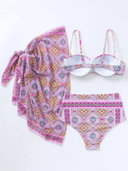 Printed bikini with a Sarong