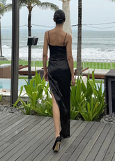 Black Cutout Dress with Slit