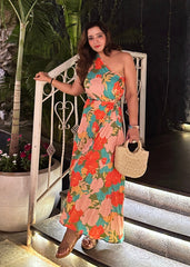 Floral Printed Pleated Dress