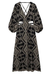 Black Boho Full-length Dress