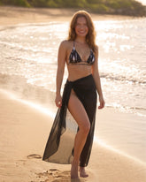 Black & white Bikini Set with Sarong