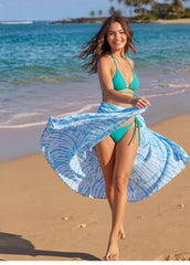 Teal Bikini Set with Sarong