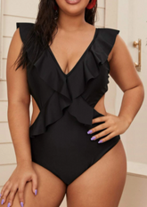 Black Plus size monokini