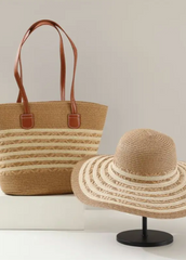 Beige Hat & Bag set