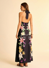 Black Floral Printed Maxi Dress