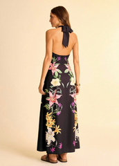 Black Floral Printed Maxi Dress