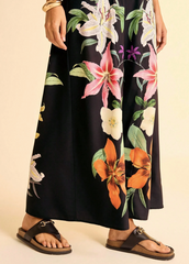 Black Floral Printed Maxi Dress